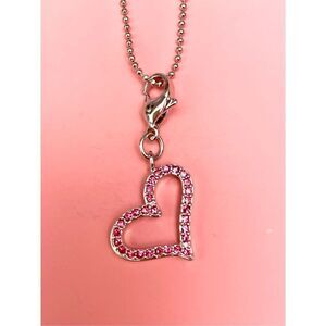 Pink Crystals Heart and Chain Necklace #valentine #love